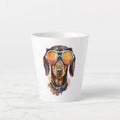 Dachshund met zonnebril latte mok (Voorkant)