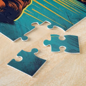 Dachshund met zonnebril op een tropisch strand legpuzzel (Zijkant)