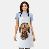 Dachshund met zonnebril schort (Gedragen)