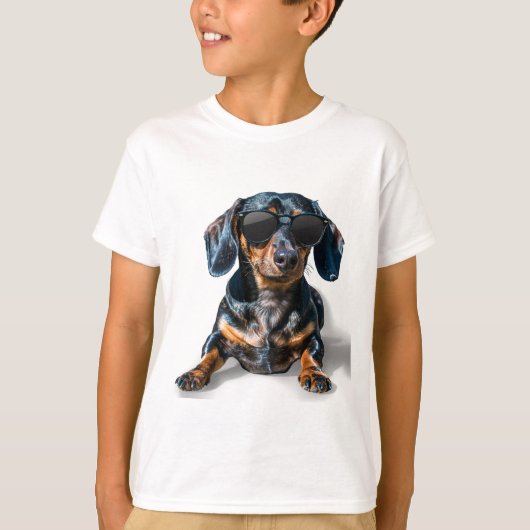 Dachshund met zonnebril t-shirt (Voorkant)
