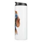 Dachshund met zonnebril thermosbeker (Geroteerd rechts)