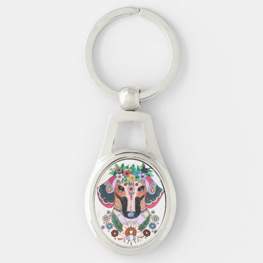 Dachshund Metal Sleutelhanger (Voorkant)