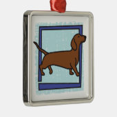 Dachshund Metalen Ornament (Rechts)