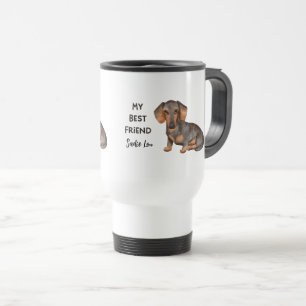 Dachshund Mijn Beste Vriend Custom Name Travel Mok