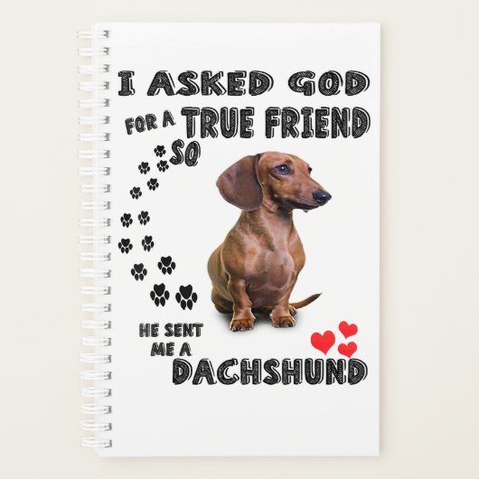 Dachshund Miniature Gift, Sausage Dog, Weenie Wog, Planner (Voorkant)