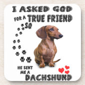 Dachshund Miniature Gift, Sause Dog, Weenie Wog Bier Onderzetter (Voorkant)