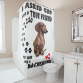 Dachshund Miniature Gift, Sause Dog, Weenie Wog Douchegordijn (In situ)