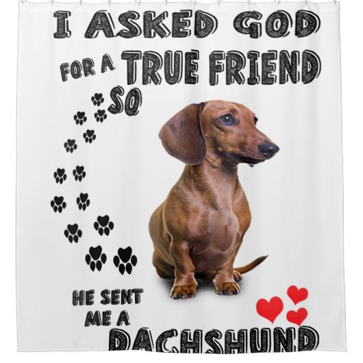 Dachshund Miniature Gift, Sause Dog, Weenie Wog Douchegordijn (Voorkant)