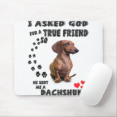 Dachshund Miniature Gift, Sause Dog, Weenie Wog Muismat (Met muis)