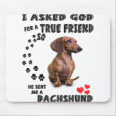 Dachshund Miniature Gift, Sause Dog, Weenie Wog Muismat (Voorkant)