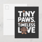 Dachshund Miniere Pootjes, Tijdloze Liefde Aankondigingskaart (Voorkant / Achterkant)