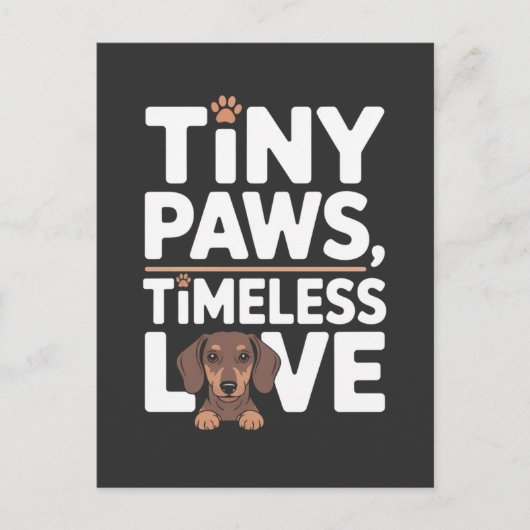 Dachshund Miniere Pootjes, Tijdloze Liefde Aankondigingskaart (Voorkant)
