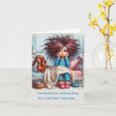 Dachshund Mist U Kaart (Gele Bloem)