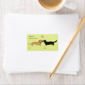 Dachshund Mistletoe Kiss - Wiener Dog Kerstmis Etiket (Insitu)
