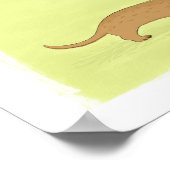 Dachshund Mistletoe Kiss - Wiener Dog Kerstmis Poster (Hoek)