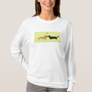 Dachshund Mistletoe Kiss - Wiener Dog Kerstmis T-shirt