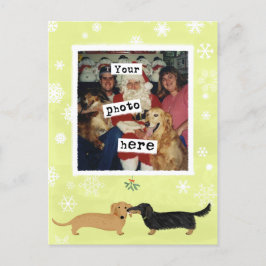 Dachshund Mistletoe Wiener Dogs Photo Template Briefkaart