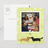 Dachshund Mistletoe Wiener Dogs Photo Template Briefkaart (Voorkant / Achterkant)