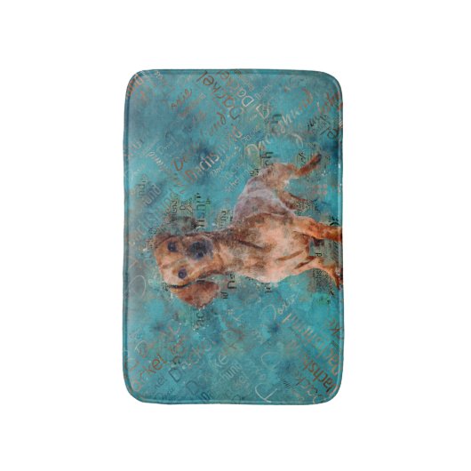 Dachshund Mixed Media Art Badmat (Voorkant Verticaal)