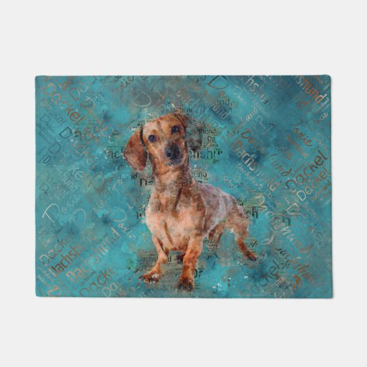 Dachshund Mixed Media Art Deurmat (Voorkant)