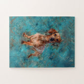 Dachshund Mixed Media Art Legpuzzel (Horizontaal)