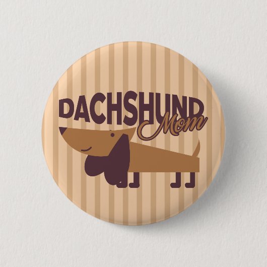 Dachshund Moeder, 2¼ Inch Ronde Knop Button 5,7 Cm (Voorkant)