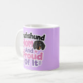 Dachshund Moeder en Er Trots Op Koffiemok (Voorkant links)