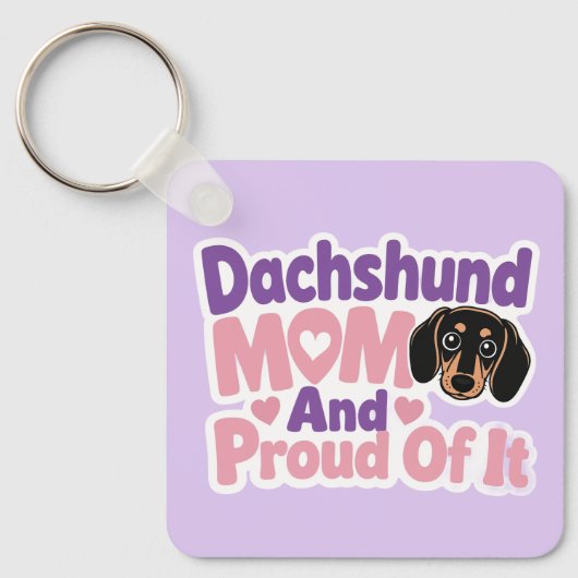 Dachshund Moeder en Trots erop Sleutelhanger (Voorkant)