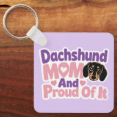 Dachshund Moeder en Trots erop Sleutelhanger (Voorkant)