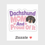 Dachshund Moeder en Trots erop Sticker (Vel)
