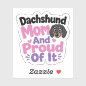 Dachshund Moeder en Trots erop Sticker (Vel)