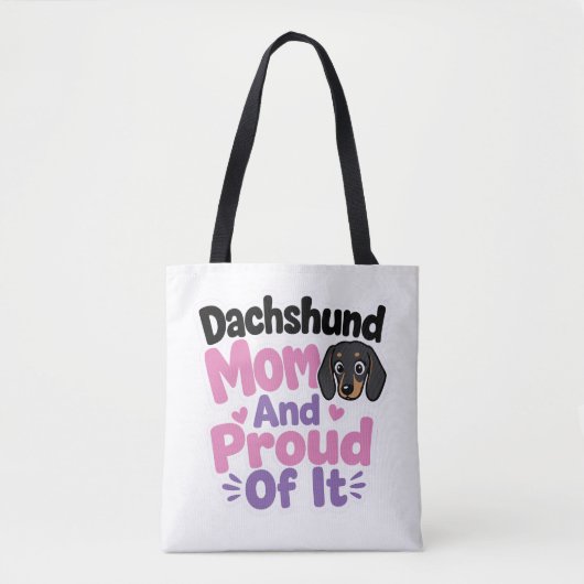 Dachshund Moeder en Trots erop Tote Bag (Voorkant)