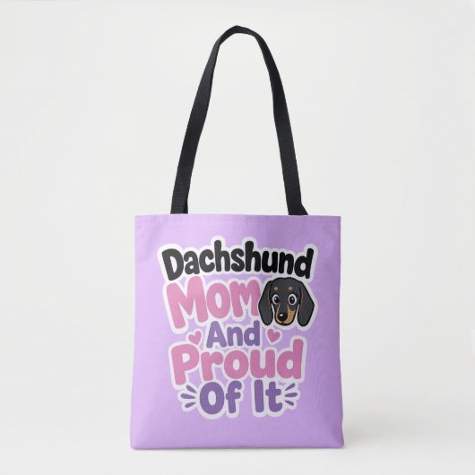 Dachshund Moeder en Trots erop Tote Bag (Voorkant)