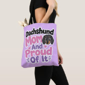 Dachshund Moeder en Trots erop Tote Bag (Dichtbij)