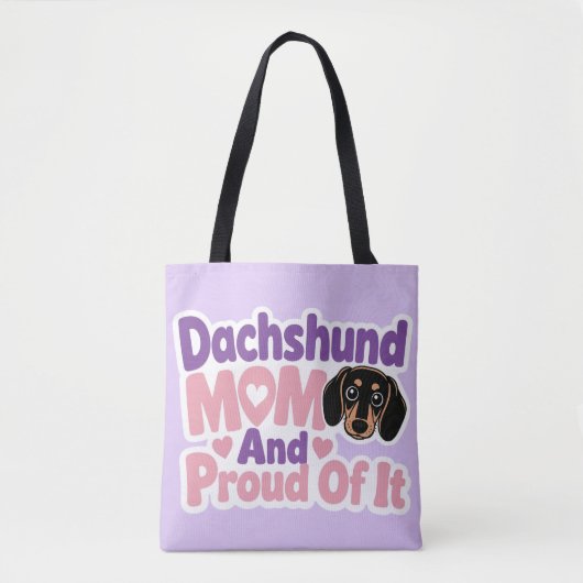 Dachshund Moeder en Trots erop Tote Bag (Voorkant)