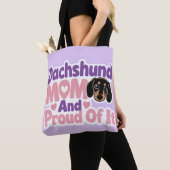 Dachshund Moeder en Trots erop Tote Bag (Dichtbij)