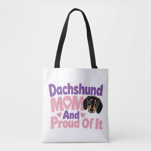 Dachshund Moeder en Trots erop Tote Bag (Voorkant)