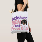 Dachshund Moeder en Trots erop Tote Bag (Dichtbij)