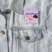 Dachshund Moeder en Trots erop Vierkante Button 5,1 Cm (In situ)