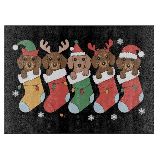 Dachshund Moeder Kerst Geschenk voor hondenliefheb Snijplank (Voorkant)