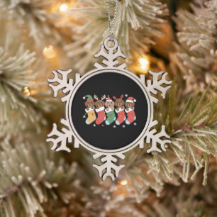 Dachshund Moeder Kerstmis Hond Liefhebber Geschenk Tin Sneeuwvlok Ornament