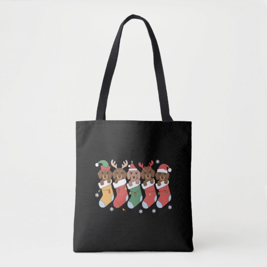 Dachshund Moeder Kerstmis Hond Liefhebber Geschenk Tote Bag (Voorkant)