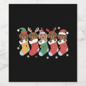 Dachshund Moeder Kerstmis Hond Liefhebber Geschenk Wijn Etiket (Enkel label)