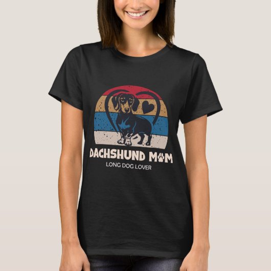 Dachshund Moeder Lang Hond Liefhebber T-Shirt | Sc (Voorkant)