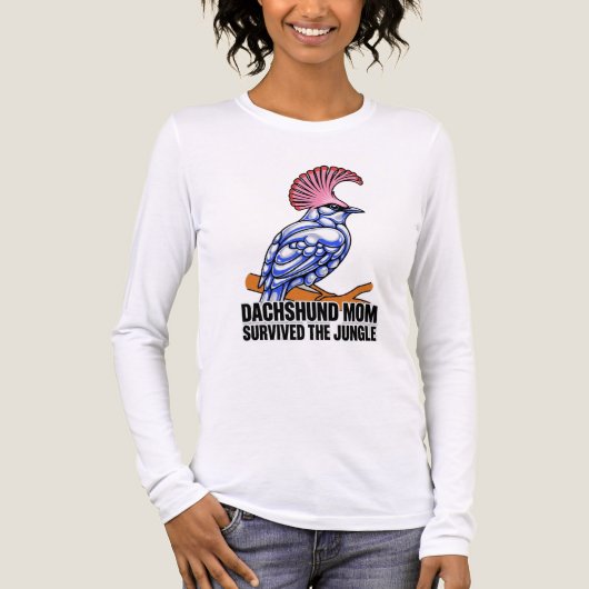 Dachshund Moeder Overleefde Jungle T-shirt (Voorkant volledig)