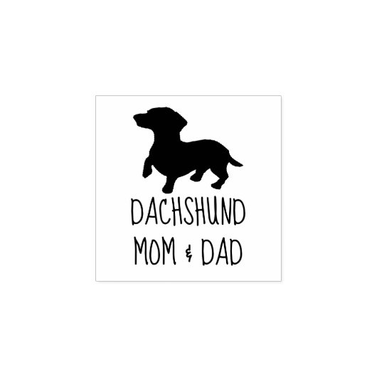 Dachshund Moeder & Vader Rubber Stempel (Afrduk)