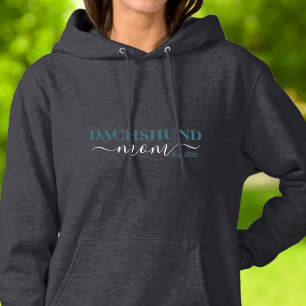 Dachshund Moeder Varsity Script Opgericht Hoodie