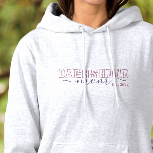 Dachshund Moeder Varsity Script Opgericht Hoodie