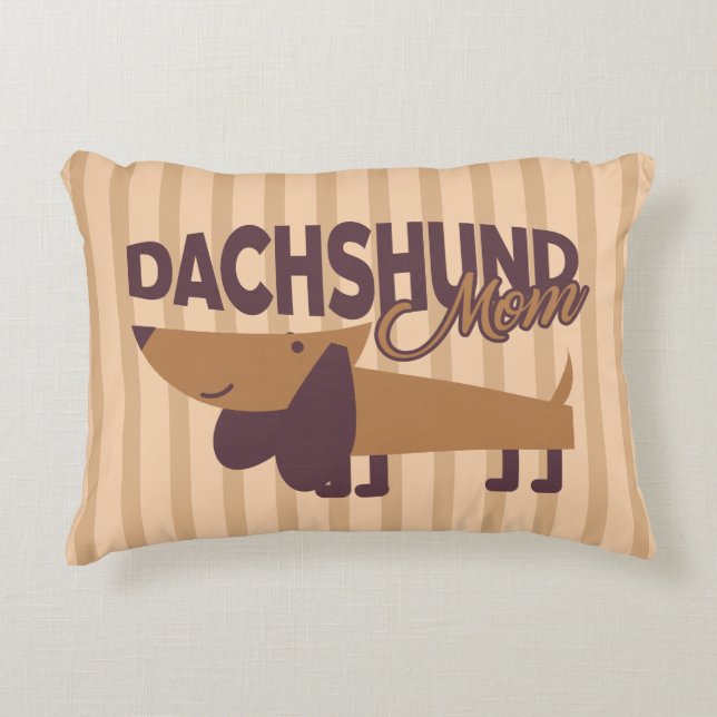 Dachshund Moeder Worp Kussen (Voorkant)