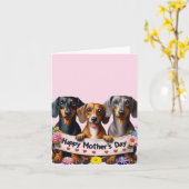 Dachshund Moederdag van ons  Kaart (Gele Bloem)
